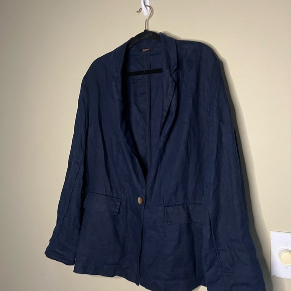 Quince 100% European Linen Blazer Deep Navy - Picture 3 of 9